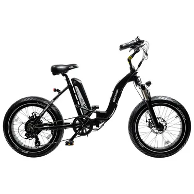 GoPowerBike GoCruiser Fat-Tire Step-Through Foldable Electric City Bike w/ up to 58km Battery Life - Black