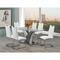 Alexis Contemporary 7-Piece Casual Dining Set - White