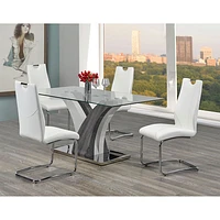 Alexis Contemporary 5-Piece Casual Dining Set - White