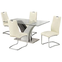 Alexis Contemporary 5-Piece Casual Dining Set - White