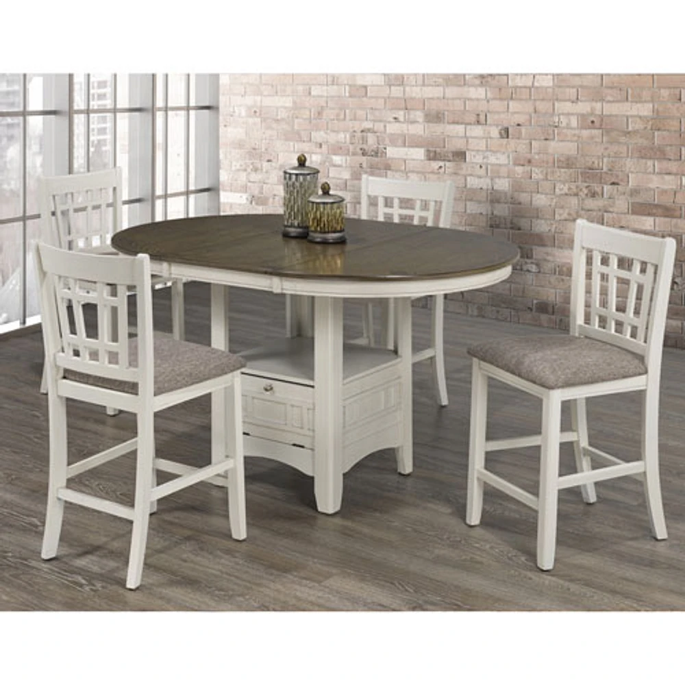 Baltimore Contemporary 5-Piece Bistro/Bar Set - White