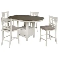 Baltimore Contemporary 5-Piece Bistro/Bar Set - White