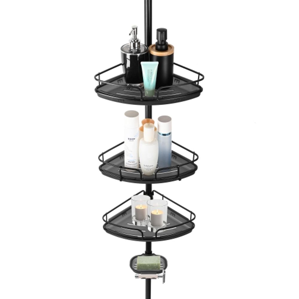 Home Basics No Slip 2 Tier Steel Shower Caddy, Oil-rubbed Bronze