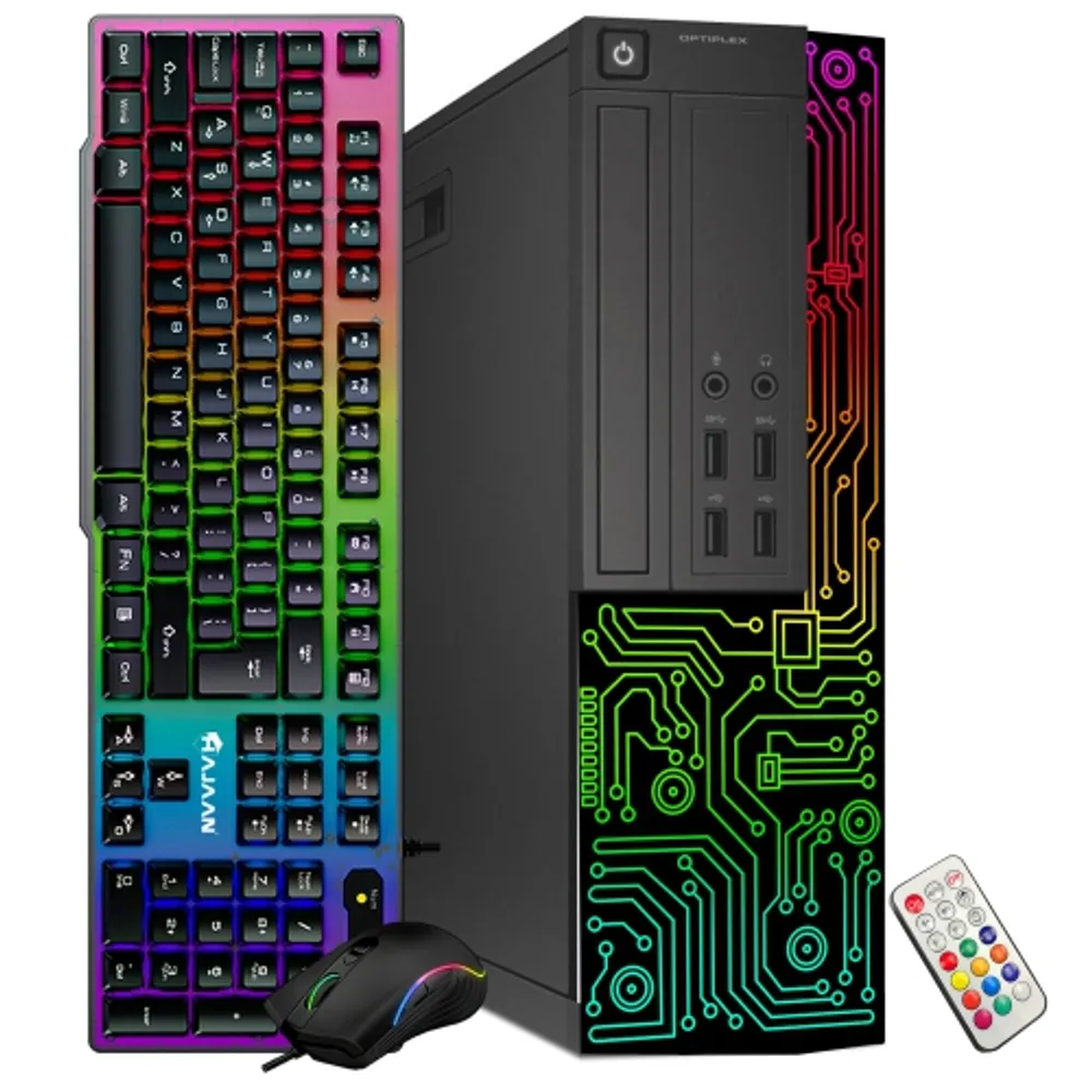 Gaming PC with RGB Lights - Dell OptiPlex Tower Computer Desktop i5 6th Gen  Processor 3.20 GHz NVIDIA GeForce GT 1030 2GB 32GB RAM 1TB SSD Win 10 Pro  WIFI, Free Headset