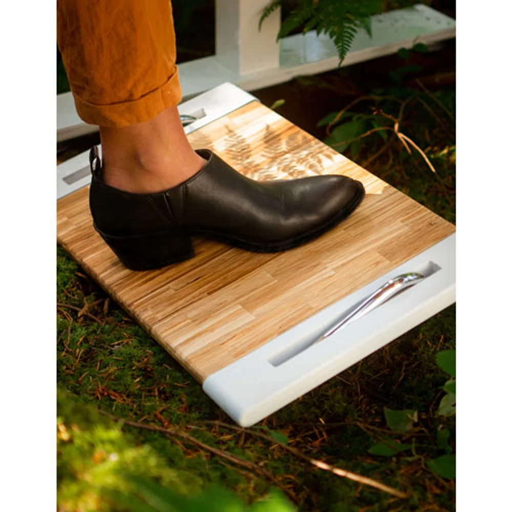 ChopValue Ergonomic Footrest - White/Wood