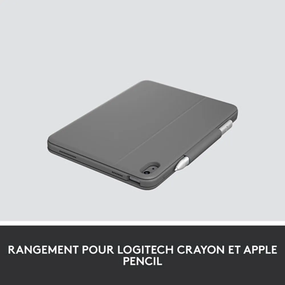 Logitech Rugged Folio Keyboard Case for iPad (10th Gen) - Oxford Grey