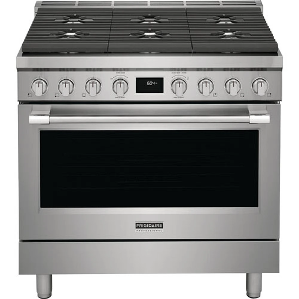 Frigidaire Professional 36" 4.4 Cu. Ft. True Convection 6-Burner Dual Fuel Range (PCFD3670AF) -Stainless