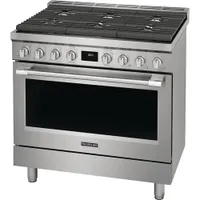 Frigidaire Professional 36" 4.4 Cu. Ft. True Convection 6-Burner Dual Fuel Range (PCFD3670AF) -Stainless