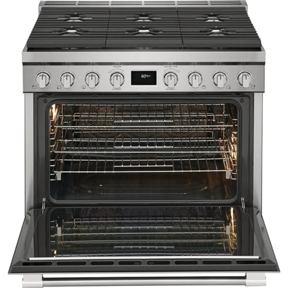 Frigidaire Professional 36" 4.4 Cu. Ft. True Convection 6-Burner Dual Fuel Range (PCFD3670AF) -Stainless