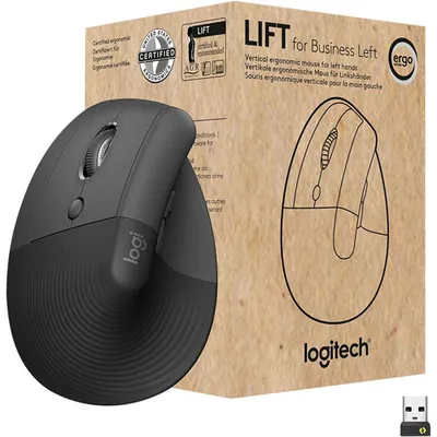 Logitech Lift Vertical Left-Handed Bluetooth Mouse - Graphite