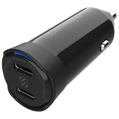 Chargeur pour l'auto 60 W à deux ports USB PowerVolt de Scosche - Noir