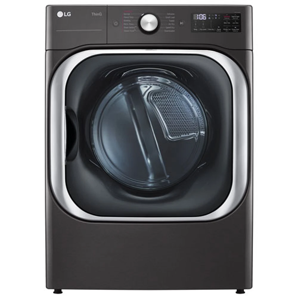 LG 9.0 Cu. Ft. Electric Steam Dryer (DLEX8900B) - Black Steel