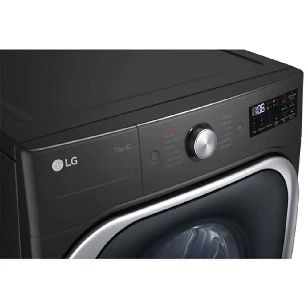 LG 9.0 Cu. Ft. Electric Steam Dryer (DLEX8900B) - Black Steel