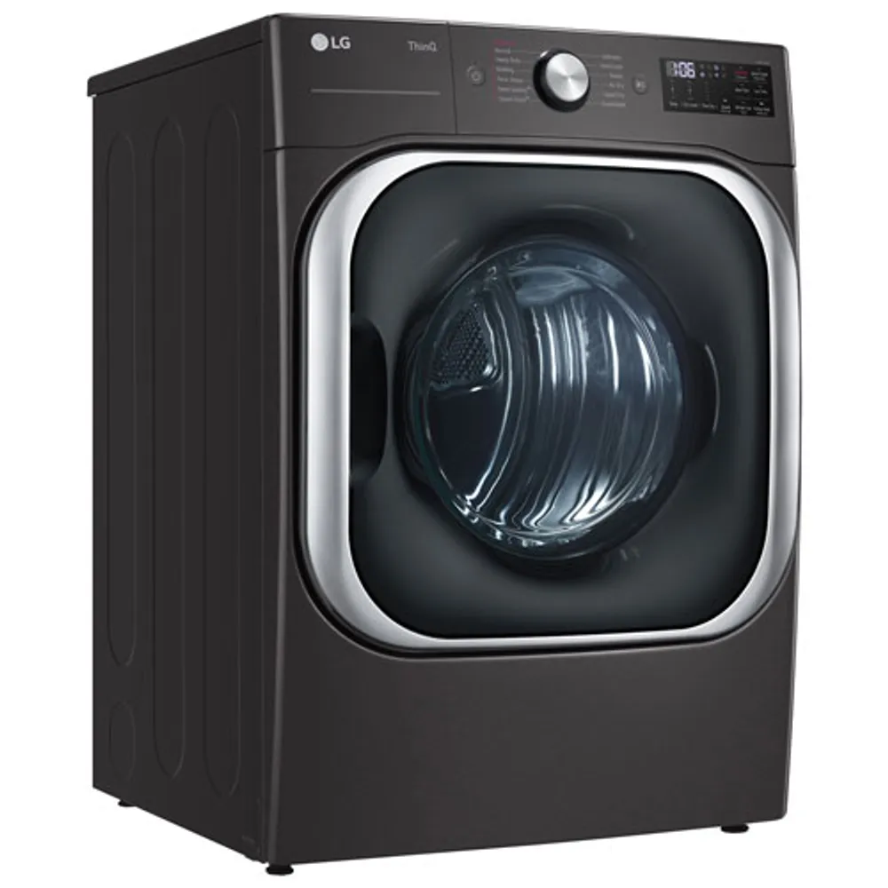 LG 9.0 Cu. Ft. Electric Steam Dryer (DLEX8900B) - Black Steel