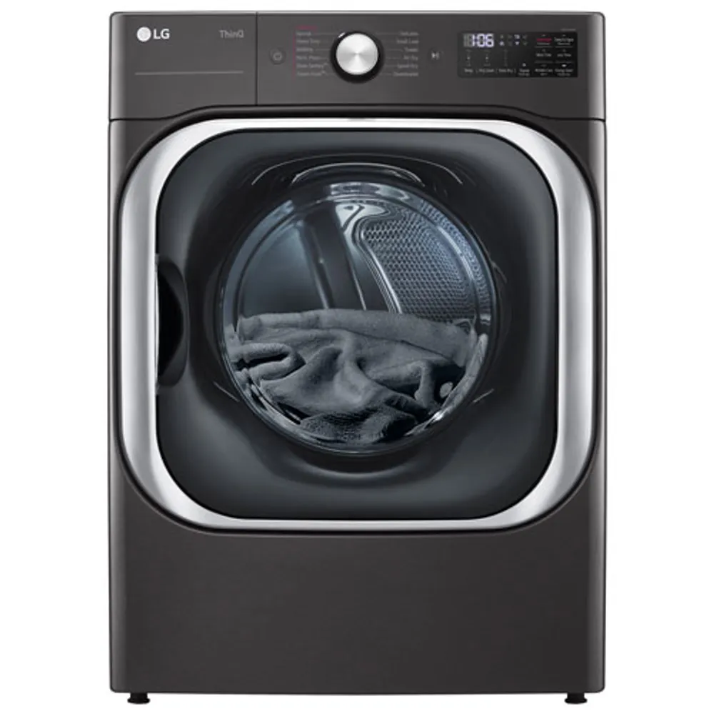 LG 9.0 Cu. Ft. Electric Steam Dryer (DLEX8900B) - Black Steel