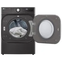 LG 9.0 Cu. Ft. Electric Steam Dryer (DLEX8900B) - Black Steel