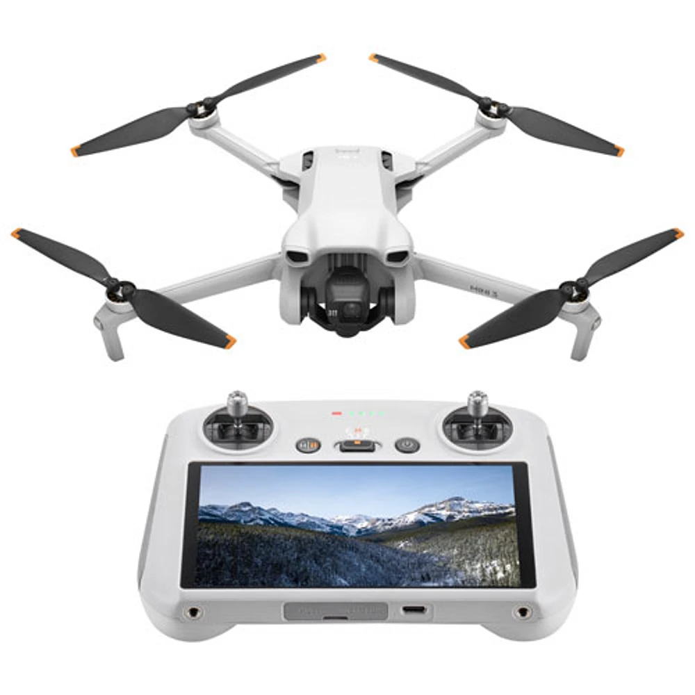 DJI Mini 3 Quadcopter Drone & Remote Control with Built-in Screen (DJI RC) - Grey