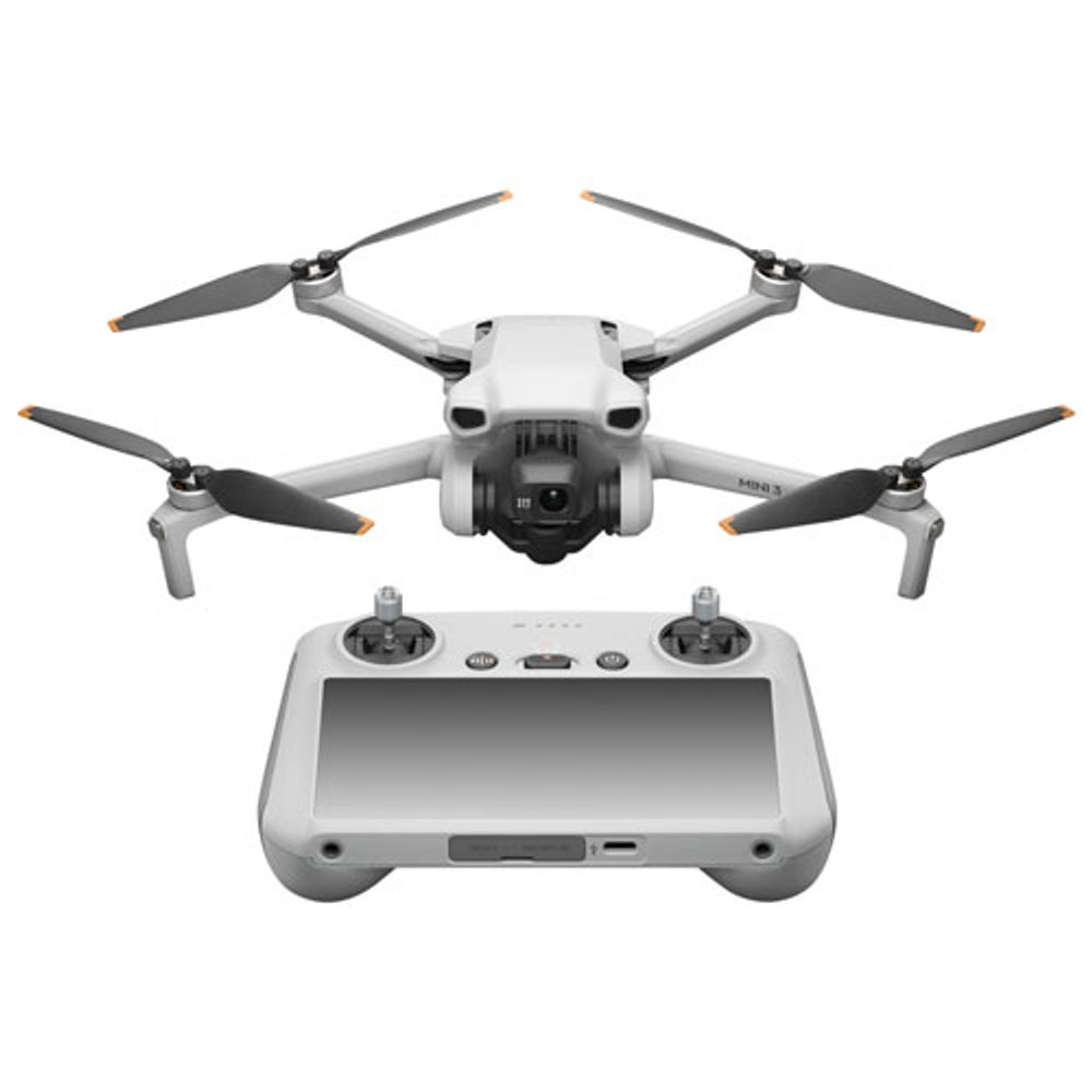 DJI Mini 3 Quadcopter Drone & Remote Control with Built-in Screen (DJI RC) - Grey