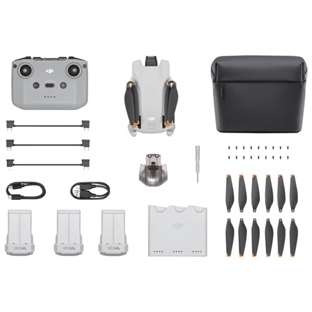 DJI Mini 3 Quadcopter Drone Fly More Combo with Remote Control - Grey