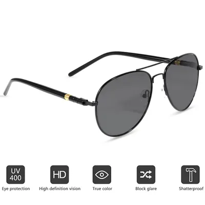 Metal Frame Aviator Sunglasses-Polarized&UV Protection&Lightweight for Men Women