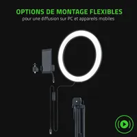 Anneau lumineux DEL USB de 12 po de Razer pour diffusion en continu sur PC et appareil mobile - Noir