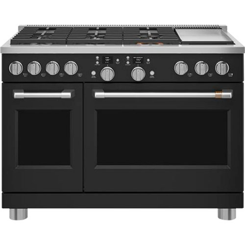 Café 48" 8.25 Cu Ft Double Oven 6-Burner Freestanding Dual Fuel Air Fry Range (C2Y486P3TD1) - Matte Black