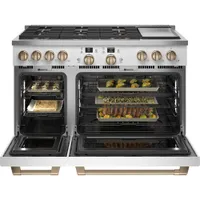 Café 48" 8.25 Cu Ft Double Oven 6-Burner Freestanding Dual Fuel Air Fry Range (C2Y486P4TW2) - Matte White