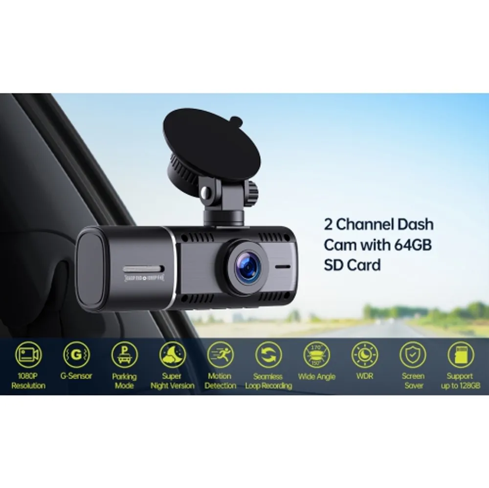 TOGUARD 4K Dual Dash Cam Front and Inside with 64GB U3 SD Card Car Camera  Driving Recorder with WDR, IR Night Vision,G-sensor, Loop recording,  Parking Monitor, Motion Detection 