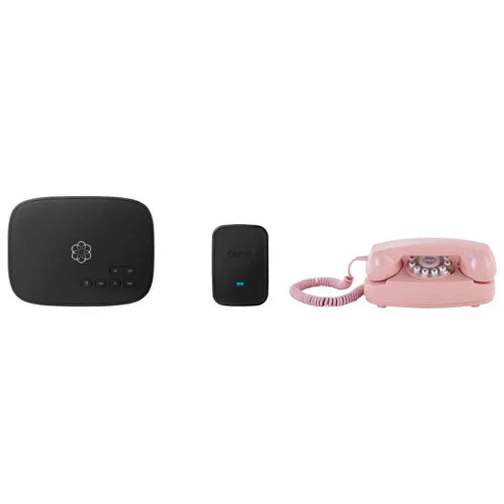 Ooma Telo Air Internet Home Phone Service with Retro Princess Phone Bundle