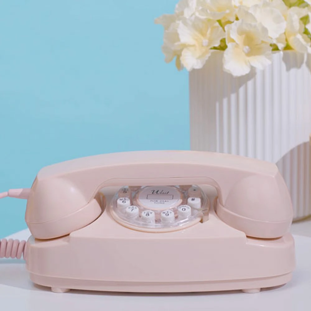 Ooma Telo Air Internet Home Phone Service with Retro Princess Phone Bundle