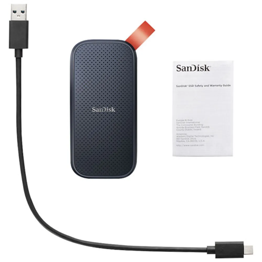 SanDisk Portable 1TB USB 3.2 External Solid State Drive (SDSSDE30-1T00-G25) - Black