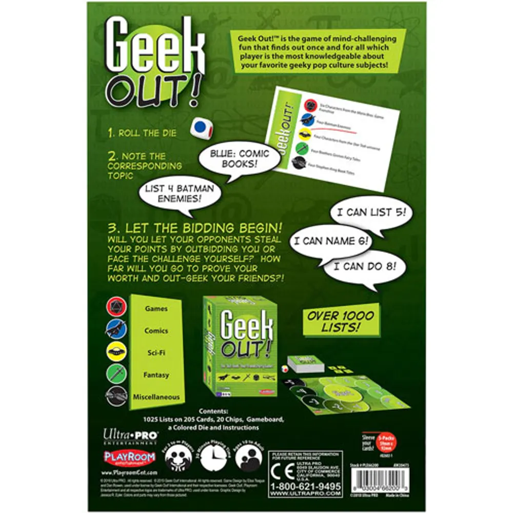 Ultra PRO Geek Out! Jeu de société Trivia Party: Original Edition