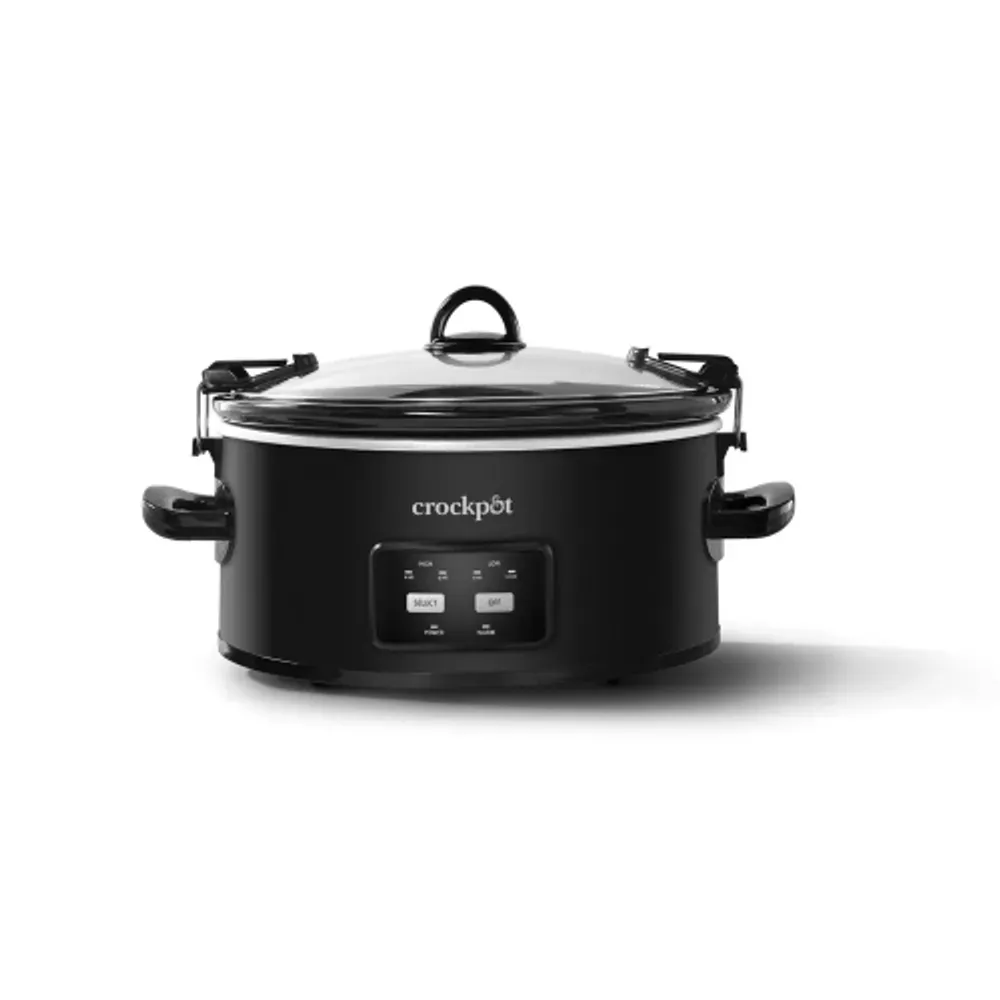 Crock-Pot 6 QT Medium size Programmable Cook & Carry Slow Cooker, Black  (SCCPVLF605)