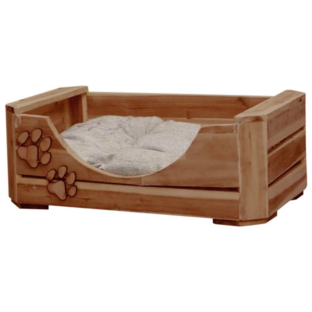 Bowser & Meowser Paw Print Wood Pet Bed