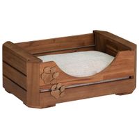 Bowser & Meowser Paw Print Wood Pet Bed