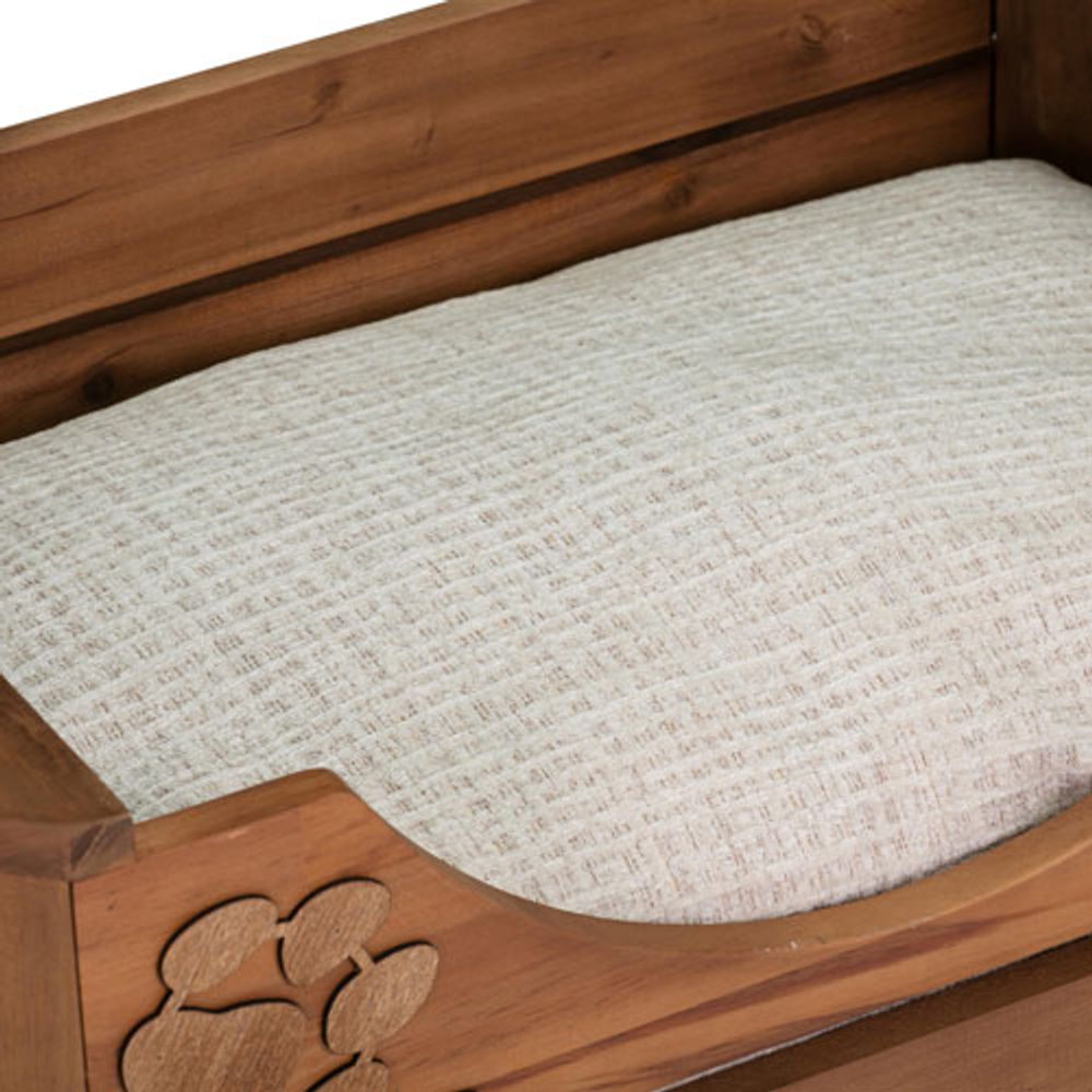 Bowser & Meowser Paw Print Wood Pet Bed