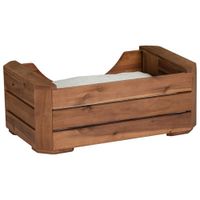 Bowser & Meowser Paw Print Wood Pet Bed