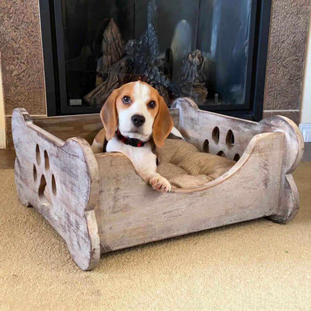 Bowser & Meowser Dog Bone Wood Pet Bed