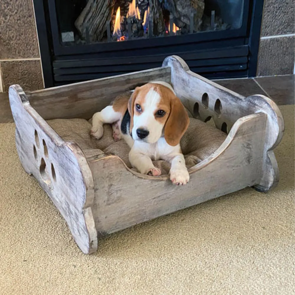 Bowser & Meowser Dog Bone Wood Pet Bed