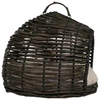 Bowser & Meowser Resin Wicker Hideaway Pet Bed with Handle