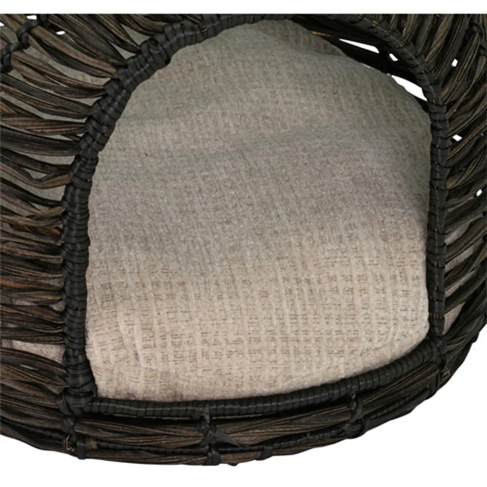 Bowser & Meowser Resin Wicker Hideaway Pet Bed with Handle