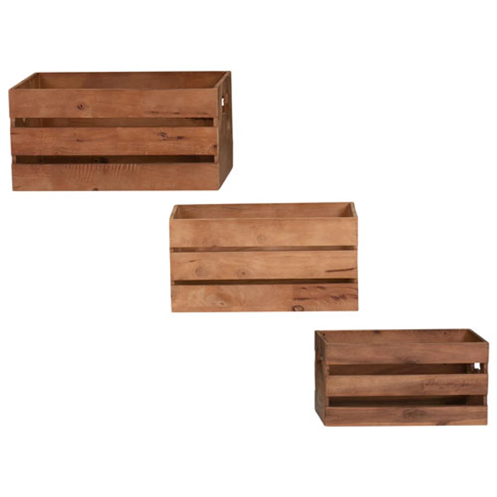 Bowser & Meowser Wood Pet Toy Storage Box - Set of 3