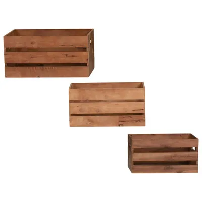 Bowser & Meowser Wood Pet Toy Storage Box - Set of 3