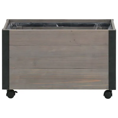 Grapevine Rectangular Recycled Wood 52L Planter Box with Wheels - Grey