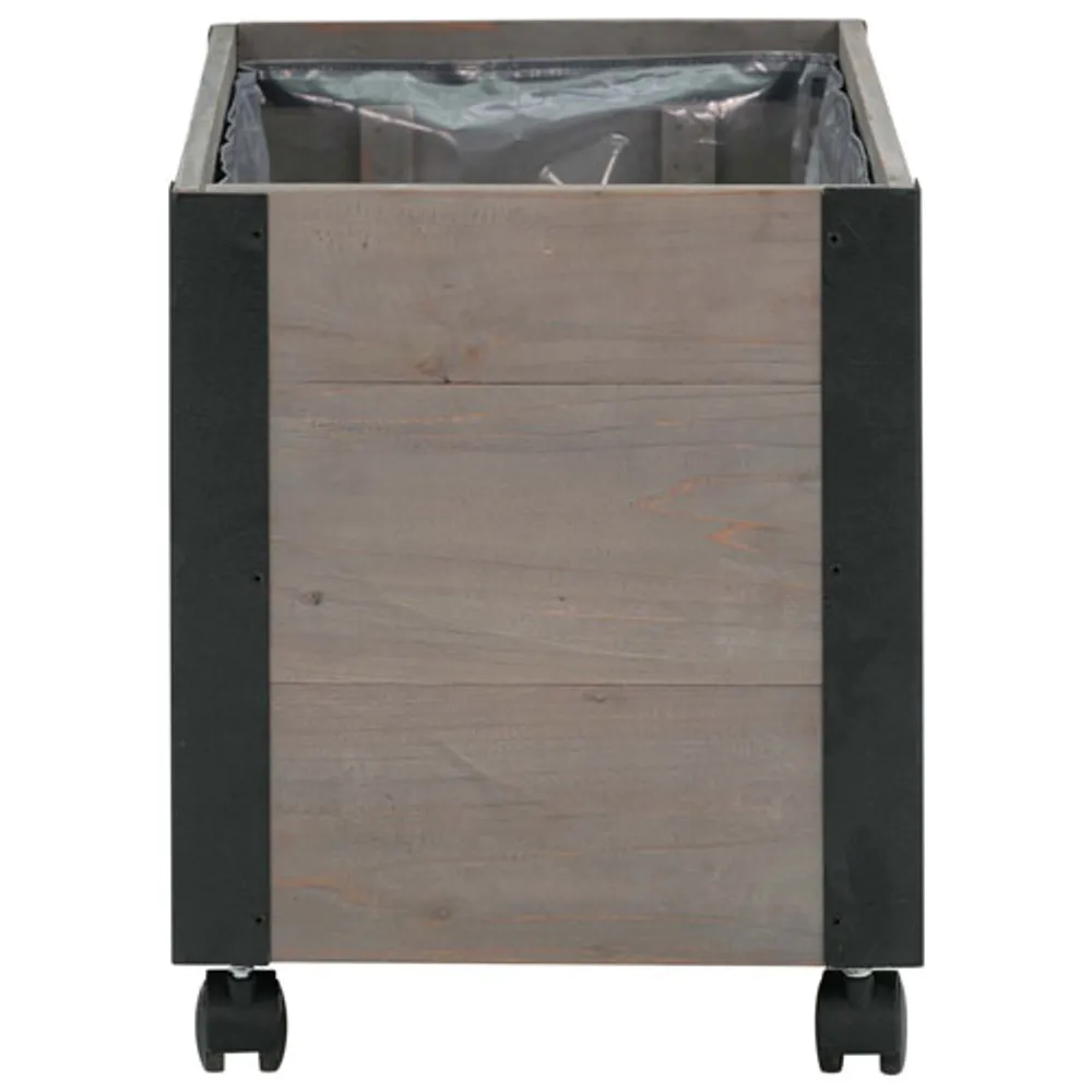 Grapevine Rectangular Recycled Wood 52L Planter Box with Wheels - Grey