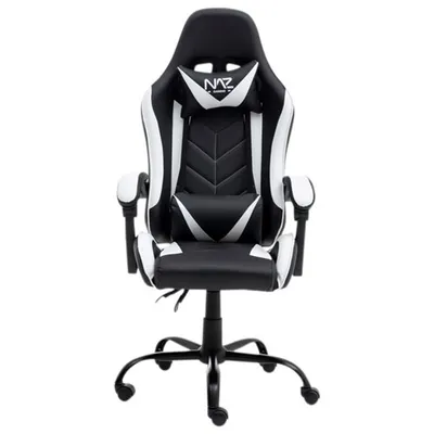 Naz Comfort Series Ergonomic Faux Leather Gaming Chair - White/Black