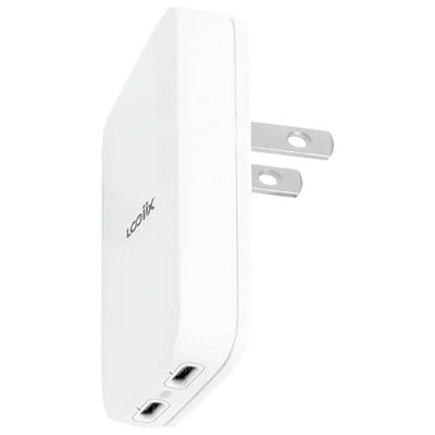 LOGiiX Power Plus Slim 35W Dual USB-C Wall Charger - White