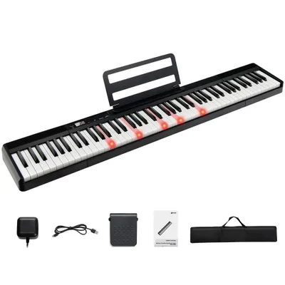 Gymax 61 Key Digital Piano Recital MIDI Keyboard Black 