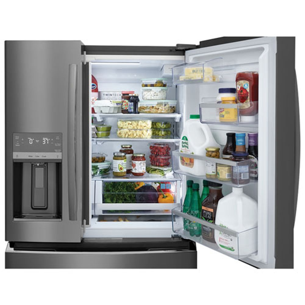 Frigidaire Gallery 36" 21.5 Cu. Ft. French Door Refrigerator w/ Dispenser (GRMC2273CD) - Black Stainless