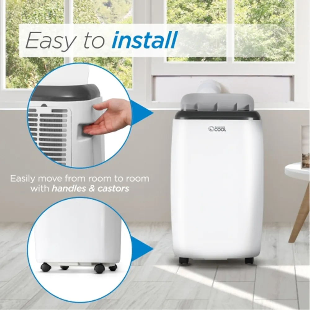 COMMERCIAL COOL 8,000 BTU SACC/CEC (12,000 BTU ASHRAE) Portable Air  Conditioner with Heat and Remote Control, White | Scarborough Town Centre